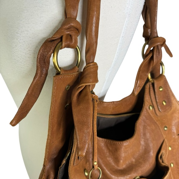 Dolce & Gabbana Large Leather Shoulder Bag with Logo Charms Distressed Brown - Picture 11 of 16